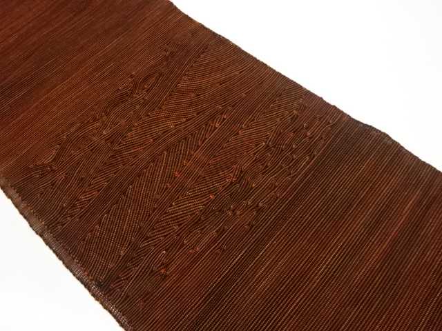 紗紬すくい織曲線模様織出し名古屋帯